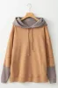Drawstring Contrast Long Sleeve Hoodie sold by Charming Charlie