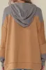 Drawstring Contrast Long Sleeve Hoodie sold by Charming Charlie