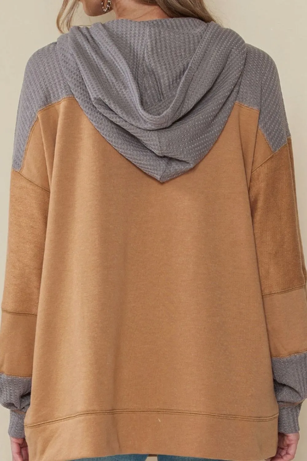 Drawstring Contrast Long Sleeve Hoodie sold by Charming Charlie product image thumbnail 2