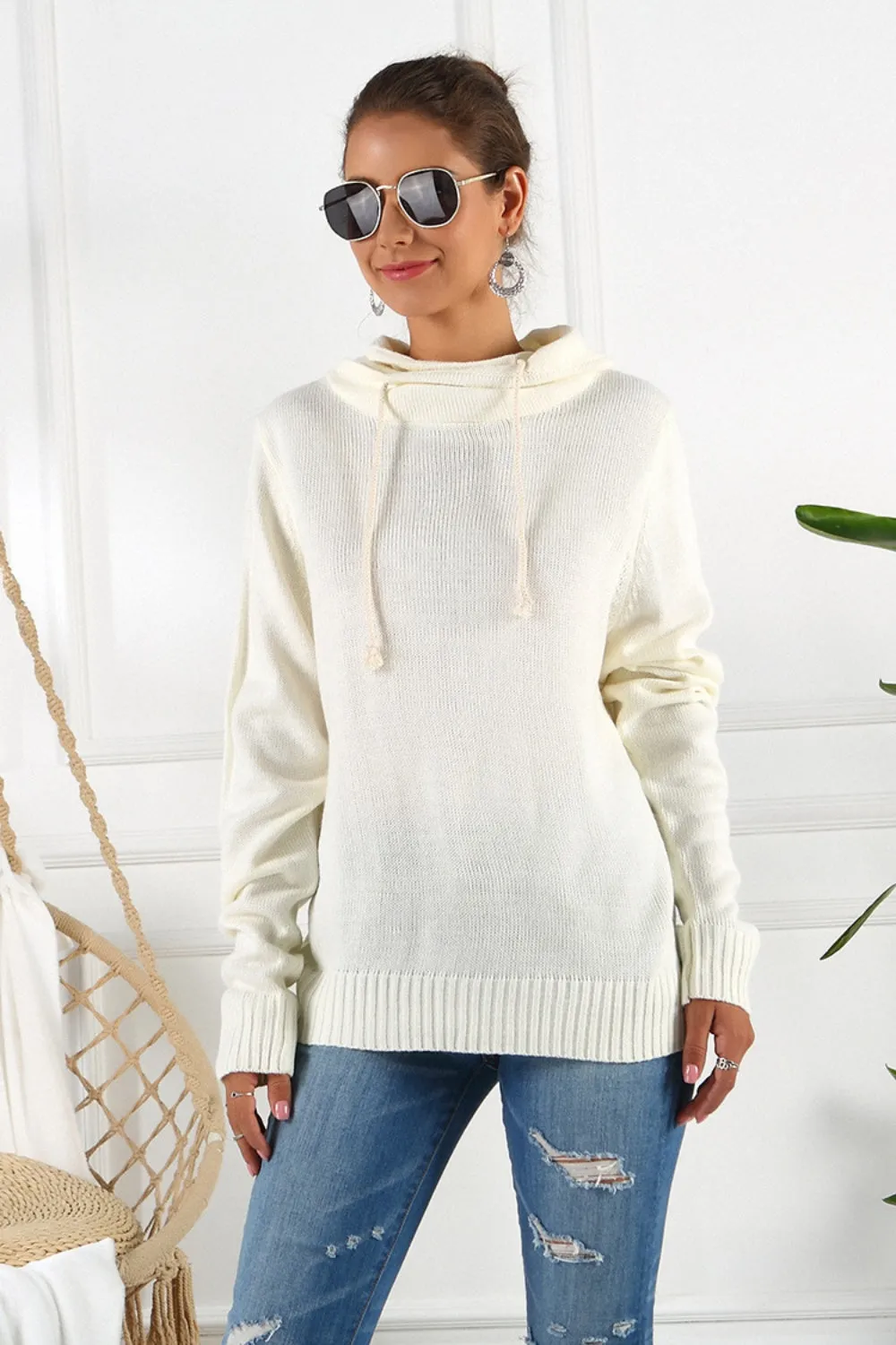 Drawstring Mock Neck Long Sleeve Sweater sold by Charming Charlie