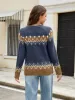 Contrast Round Neck Long Sleeve Sweater sold by Charming Charlie