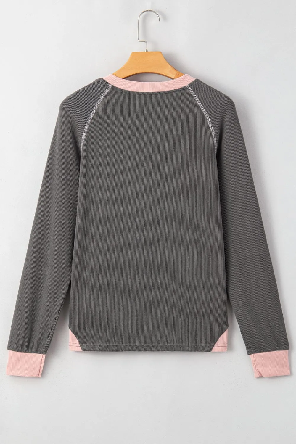 Textured Contrast Stitching Raglan Sleeve Top sold by Charming Charlie product image thumbnail 5