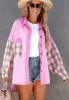 Plaid Button Up Shacket with Chest Pockets sold by Charming Charlie