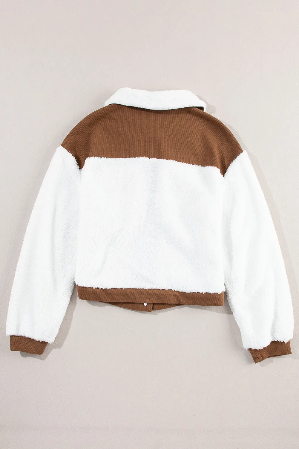 Corduroy Contrast Patchwork Fuzzy Jacket sold by Charming Charlie product image thumbnail 4