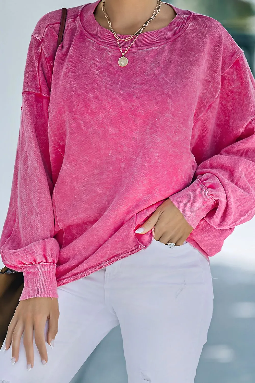 Round Neck Long Sleeve Sweatshirt sold by Charming Charlie product image thumbnail 4