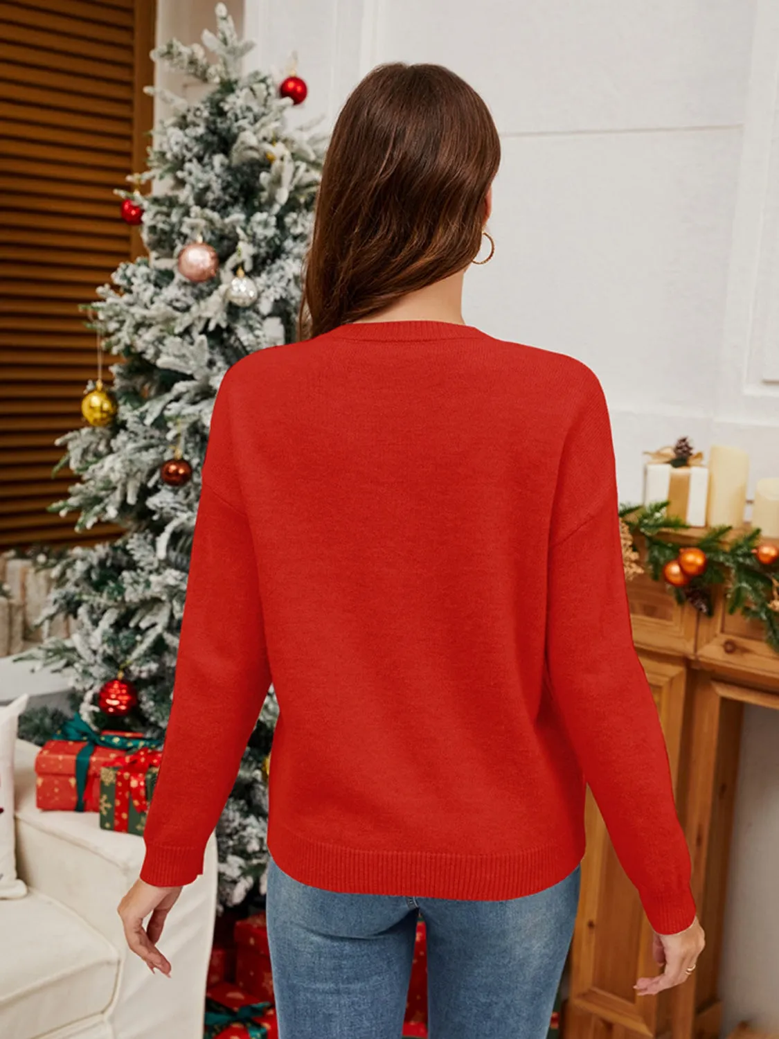 Sequin Candy Cane Round Neck Long Sleeve Sweater sold by Charming Charlie product image thumbnail 3