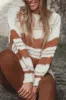 Striped Round Neck Dropped Shoulder Sweater sold by Charming Charlie