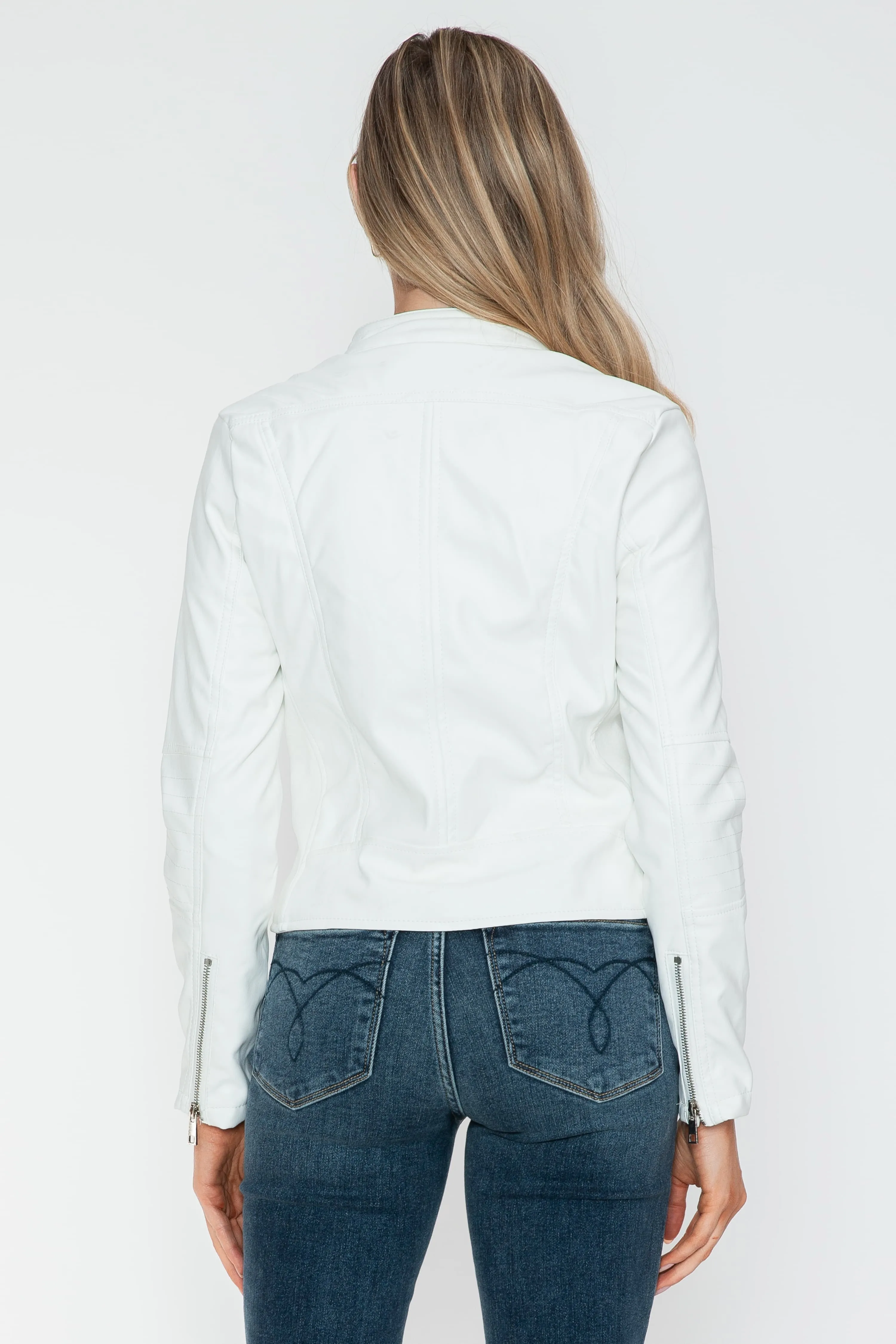 Snobbish PU Leather Zip Up Jacket with Pockets sold by Charming Charlie product image thumbnail 2