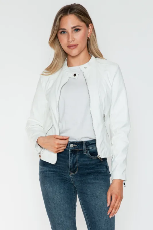 Snobbish PU Leather Zip Up Jacket with Pockets sold by Charming Charlie