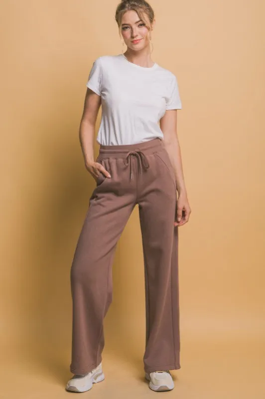 Love Tree Drawstring Wide Leg Sweatpants with Pockets sold by Charming Charlie