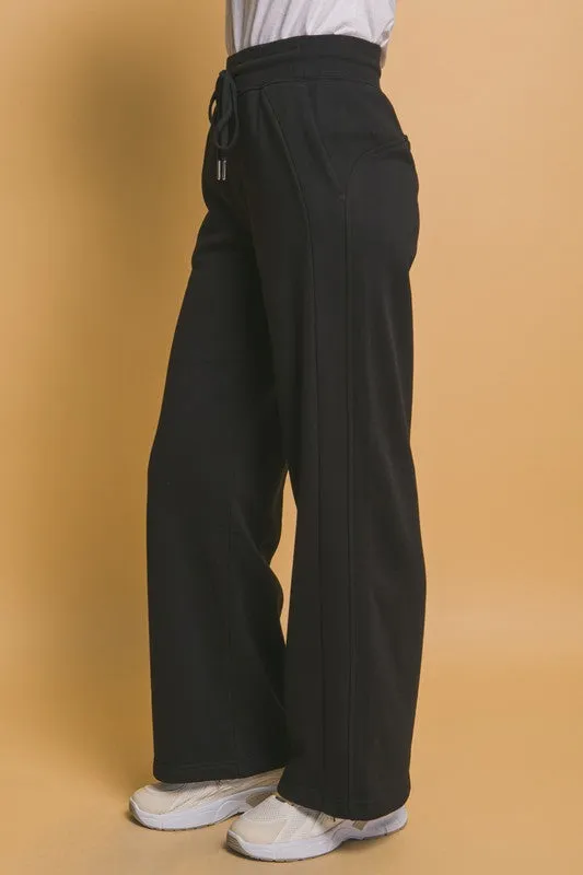 Love Tree Drawstring Wide Leg Sweatpants with Pockets sold by Charming Charlie product image thumbnail 4