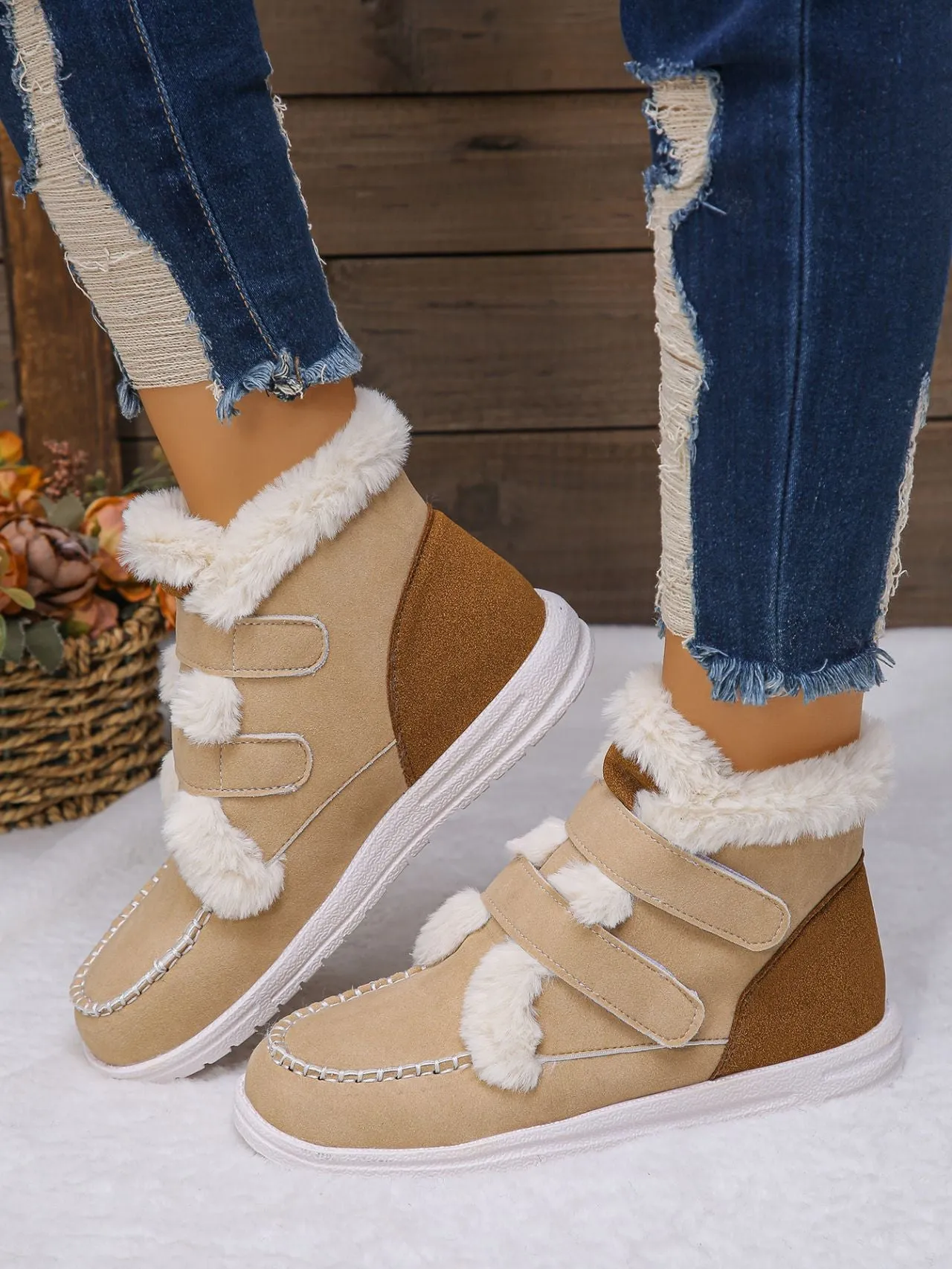 Faux Fur Round Toe Flat Boots sold by Charming Charlie product image thumbnail 5