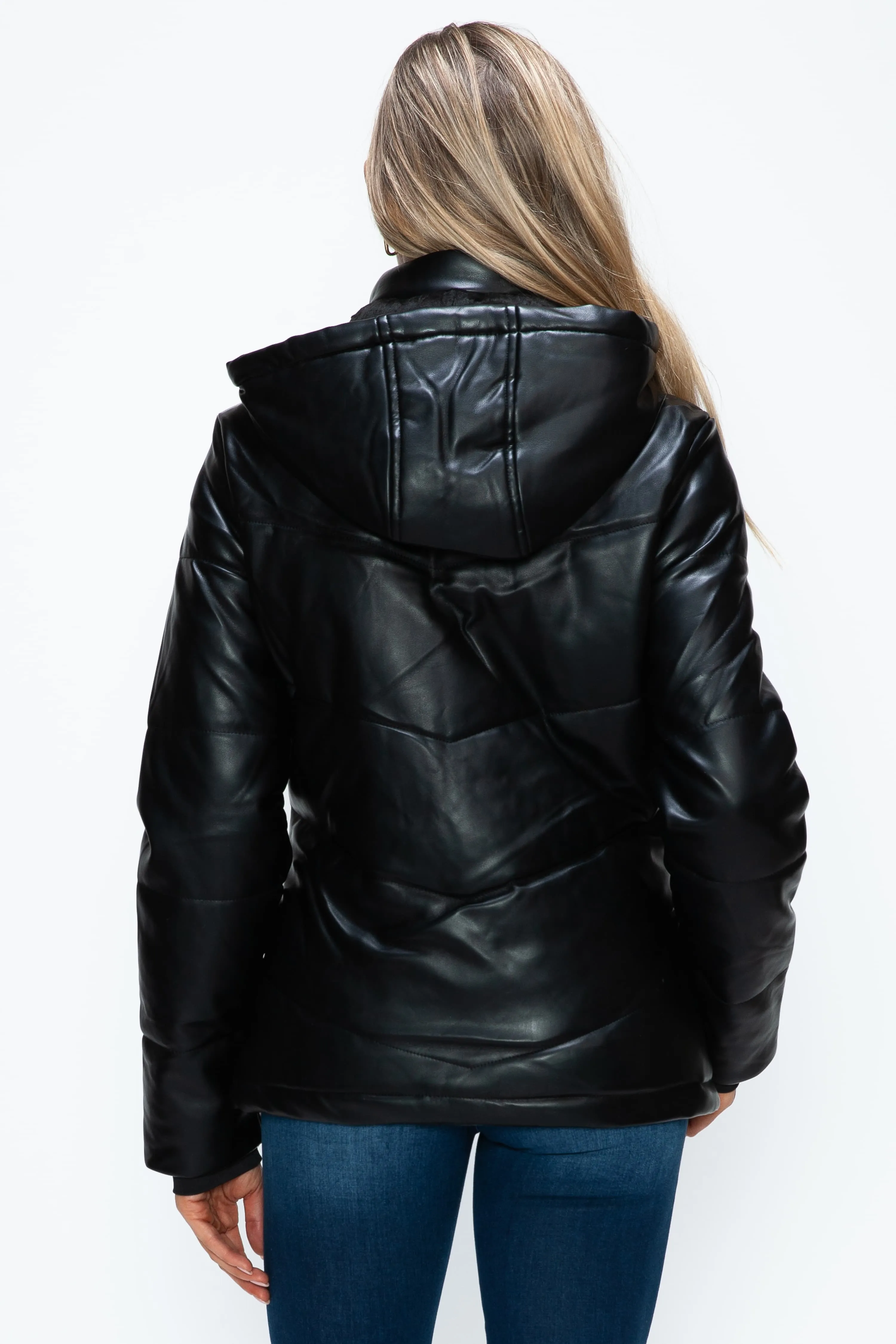How Dare U Pocketed Zip Up Puffer Jacket with Removable Hood sold by Charming Charlie product image thumbnail 2