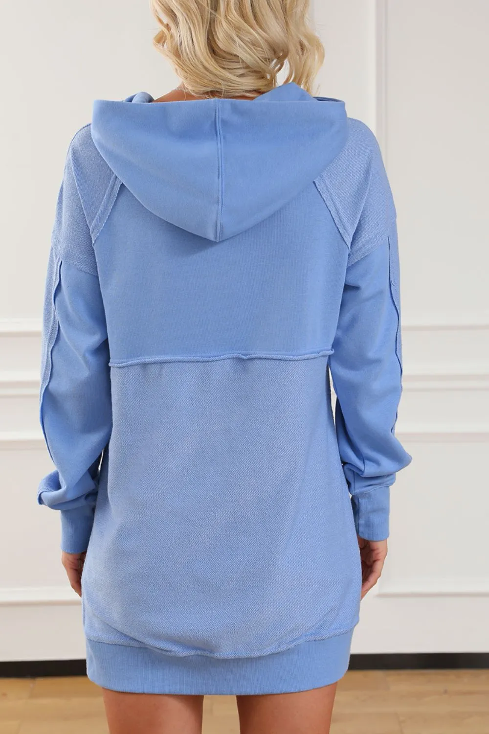 Exposed Seam Kangaroo Pocket Long Sleeve Hoodie sold by Charming Charlie product image thumbnail 5