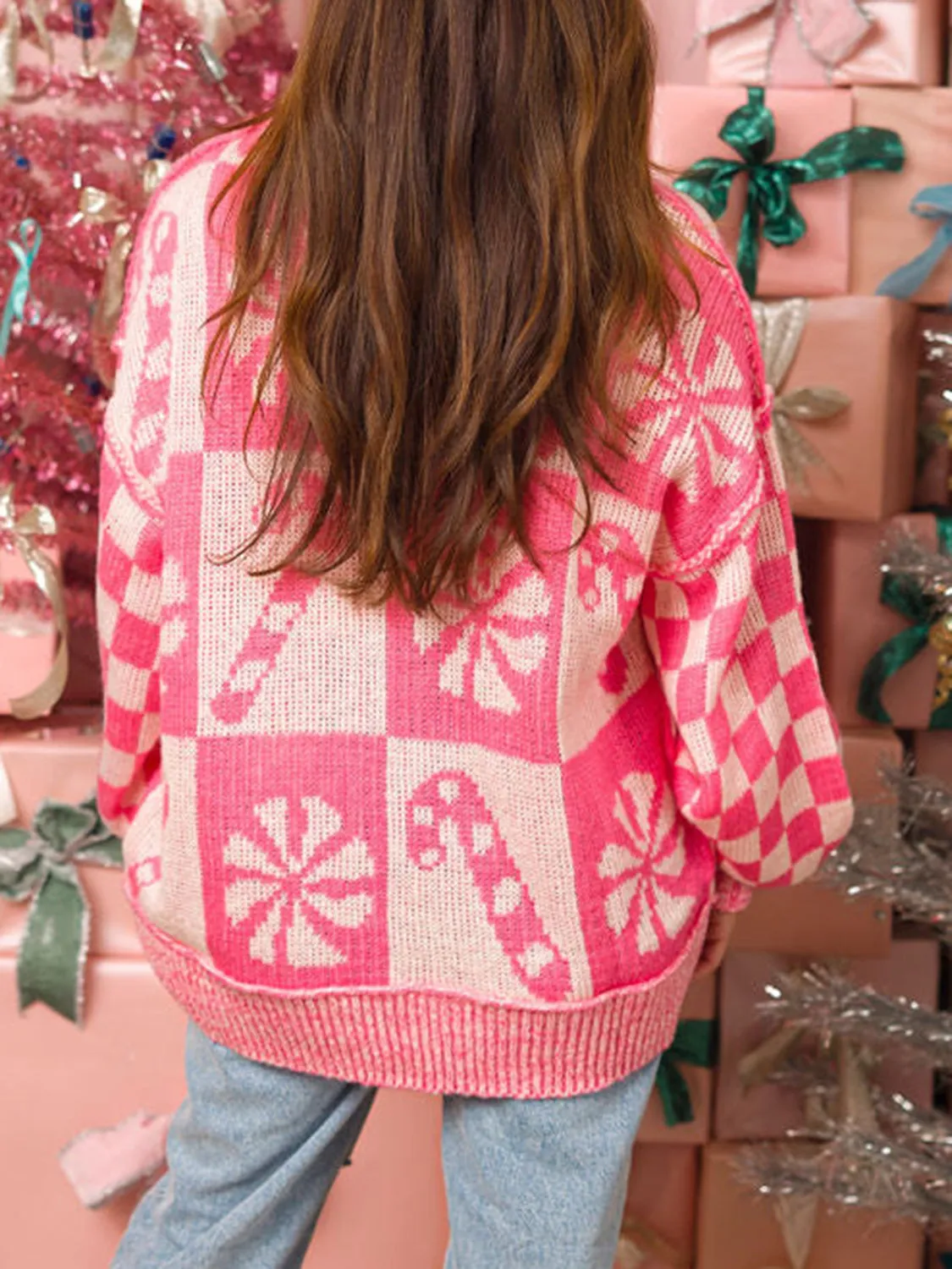 Candy Cane Round Neck Long Sleeve Sweater sold by Charming Charlie product image thumbnail 3
