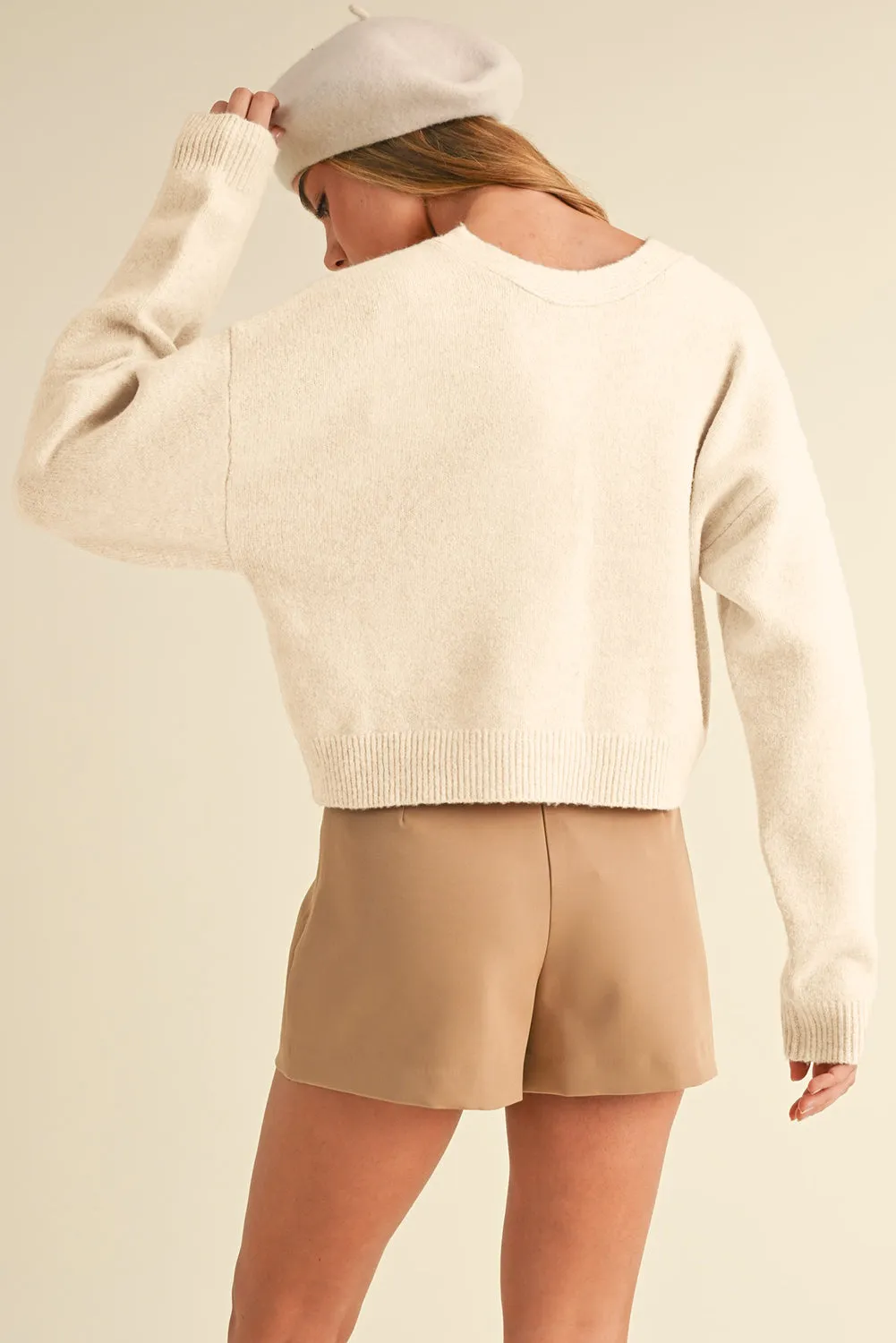 Bowknot Front V Neck Long Sleeve Cardigan sold by Charming Charlie product image thumbnail 5