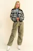 Davi & Dani Full Size Two Tone Flower Square Crochet Open Front Cardigan sold by Charming Charlie