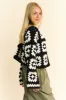 Davi & Dani Full Size Two Tone Flower Square Crochet Open Front Cardigan sold by Charming Charlie