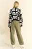 Davi & Dani Full Size Two Tone Flower Square Crochet Open Front Cardigan sold by Charming Charlie
