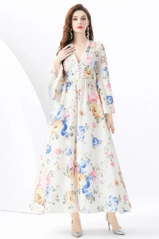 WOMEN FASHION CHIFFON MAXI DRESS sold by Charming Charlie