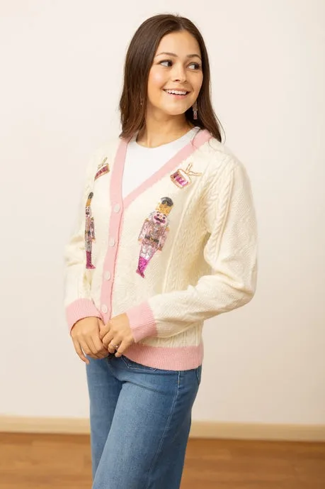 Beige and Pink Nutcracker Sweater sold by Charming Charlie product image thumbnail 4