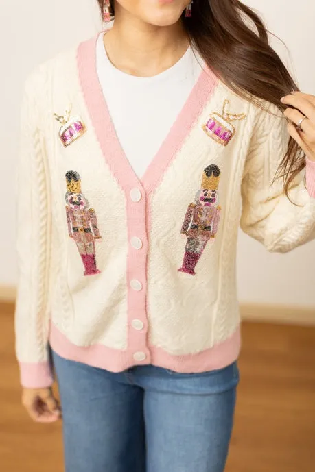 Beige and Pink Nutcracker Sweater sold by Charming Charlie product image thumbnail 2
