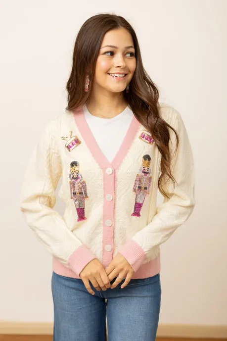 Beige and Pink Nutcracker Sweater sold by Charming Charlie product image thumbnail 3