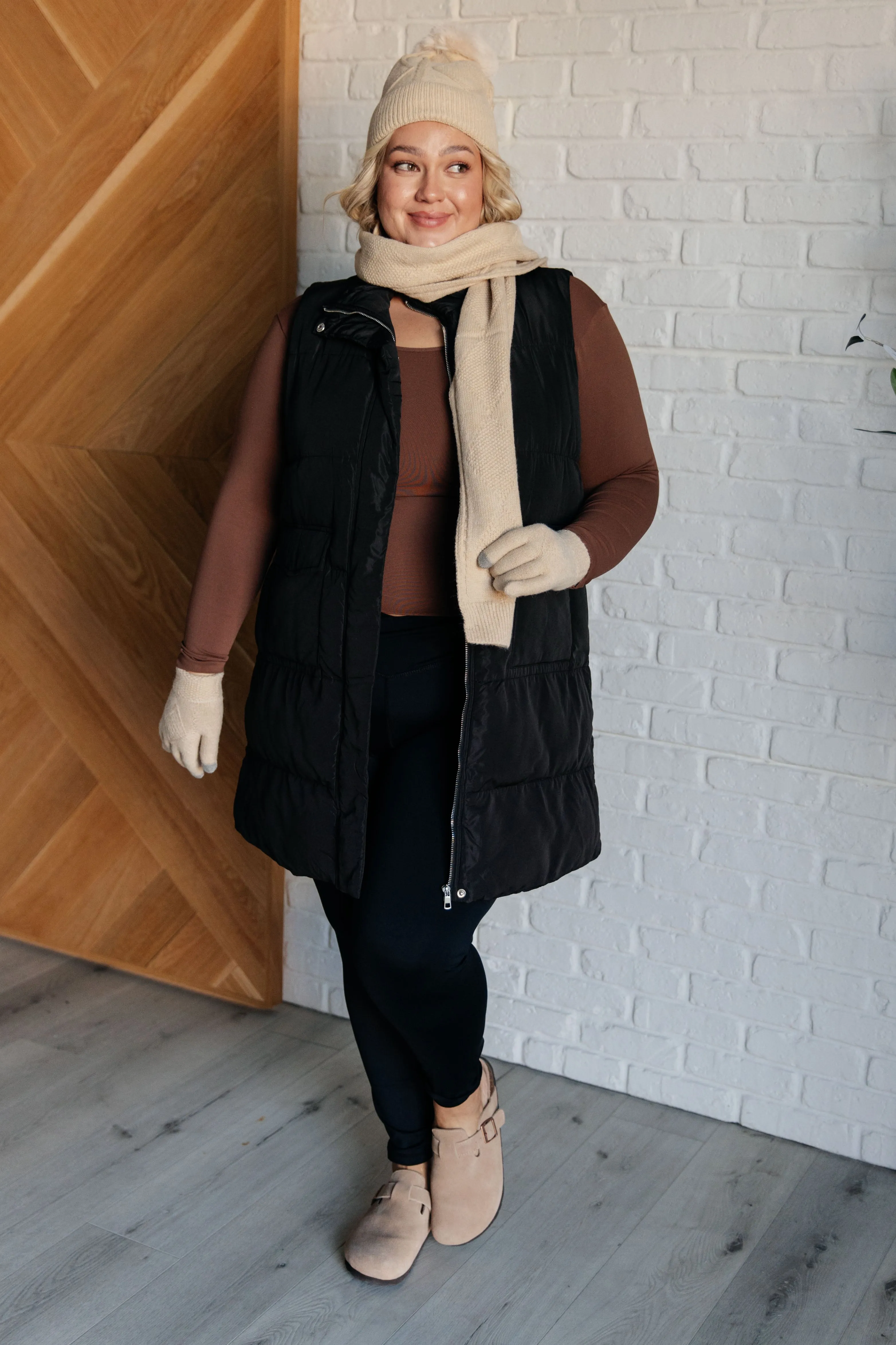 Cold and Calculated Longline Puffer Vest sold by Charming Charlie product image thumbnail 2