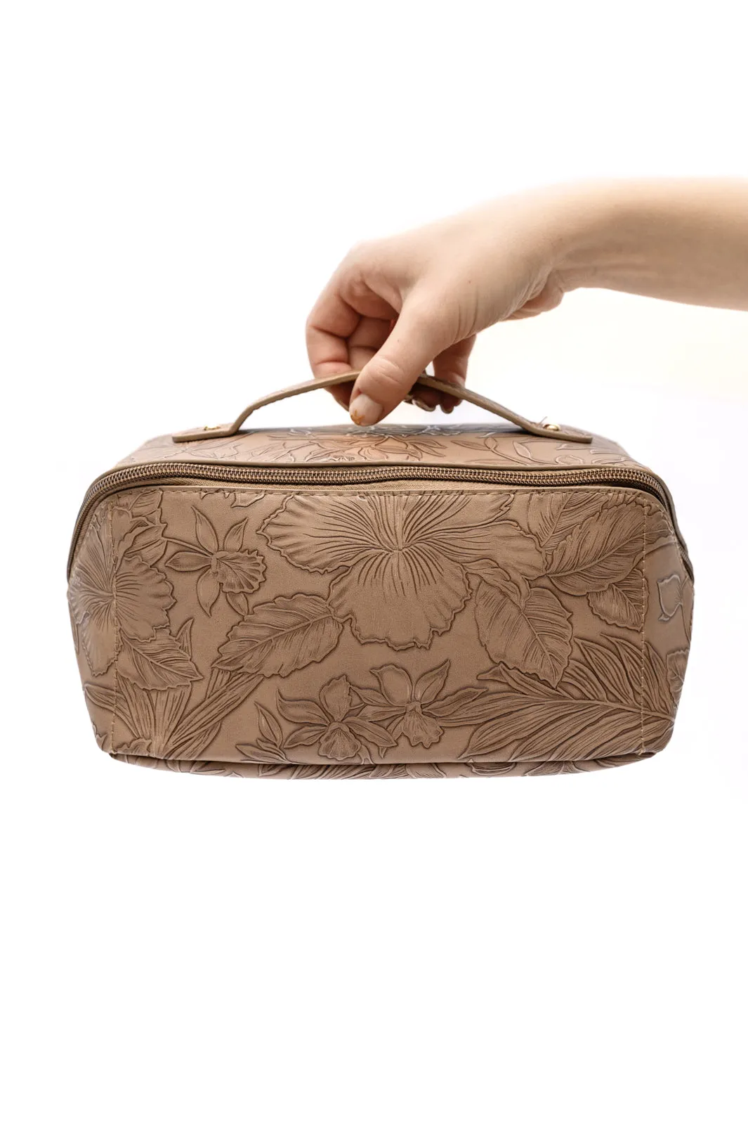 Life In Luxury Large Capacity Cosmetic Bag in Cream sold by Charming Charlie
