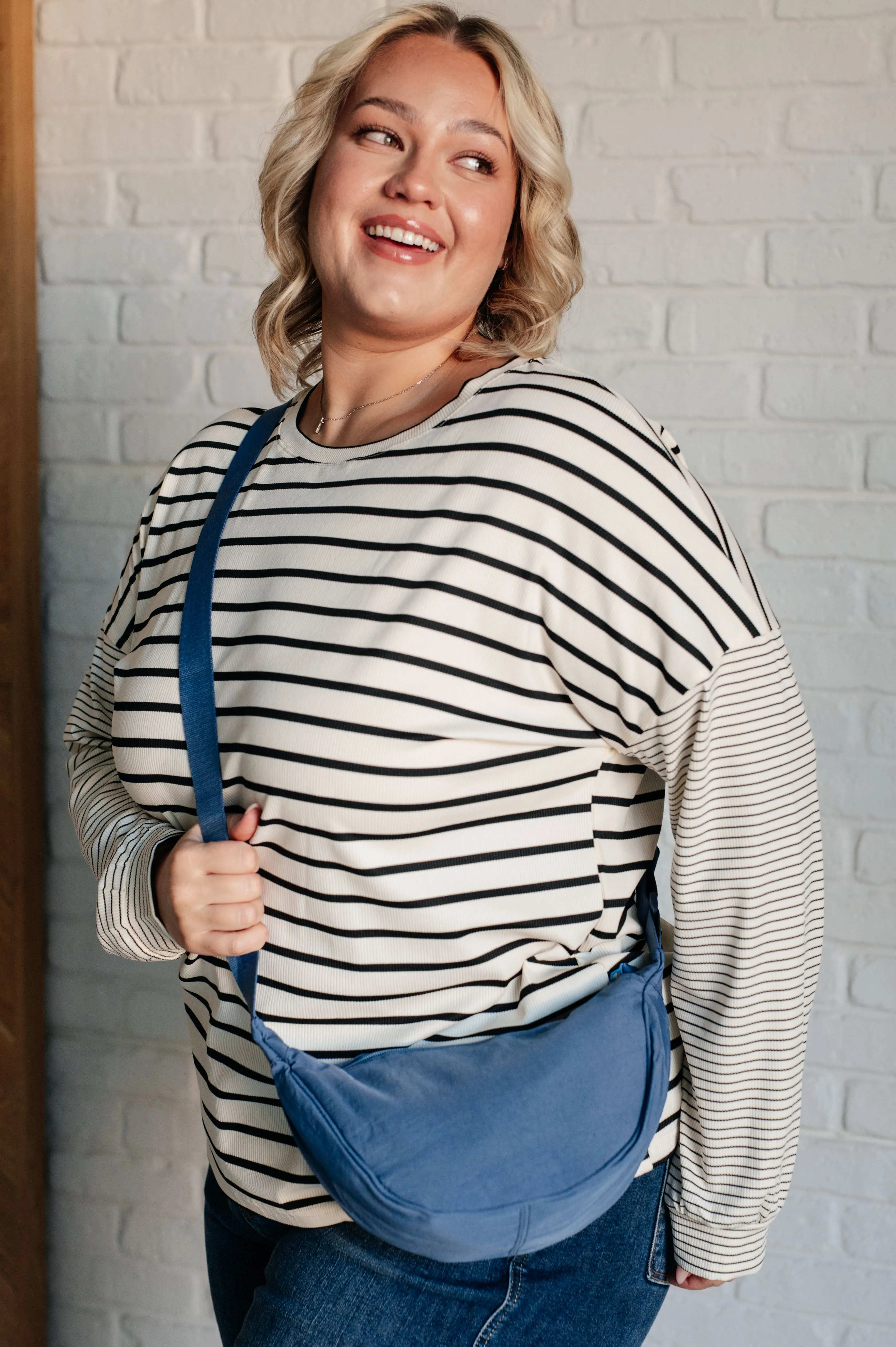 Essentially Everything Round Mini Crossbody Bag in Dusty Blue sold by Charming Charlie product image thumbnail 2