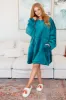 Oversized Velour Blanket Hoodie in Green sold by Charming Charlie