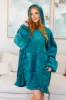 Oversized Velour Blanket Hoodie in Green sold by Charming Charlie