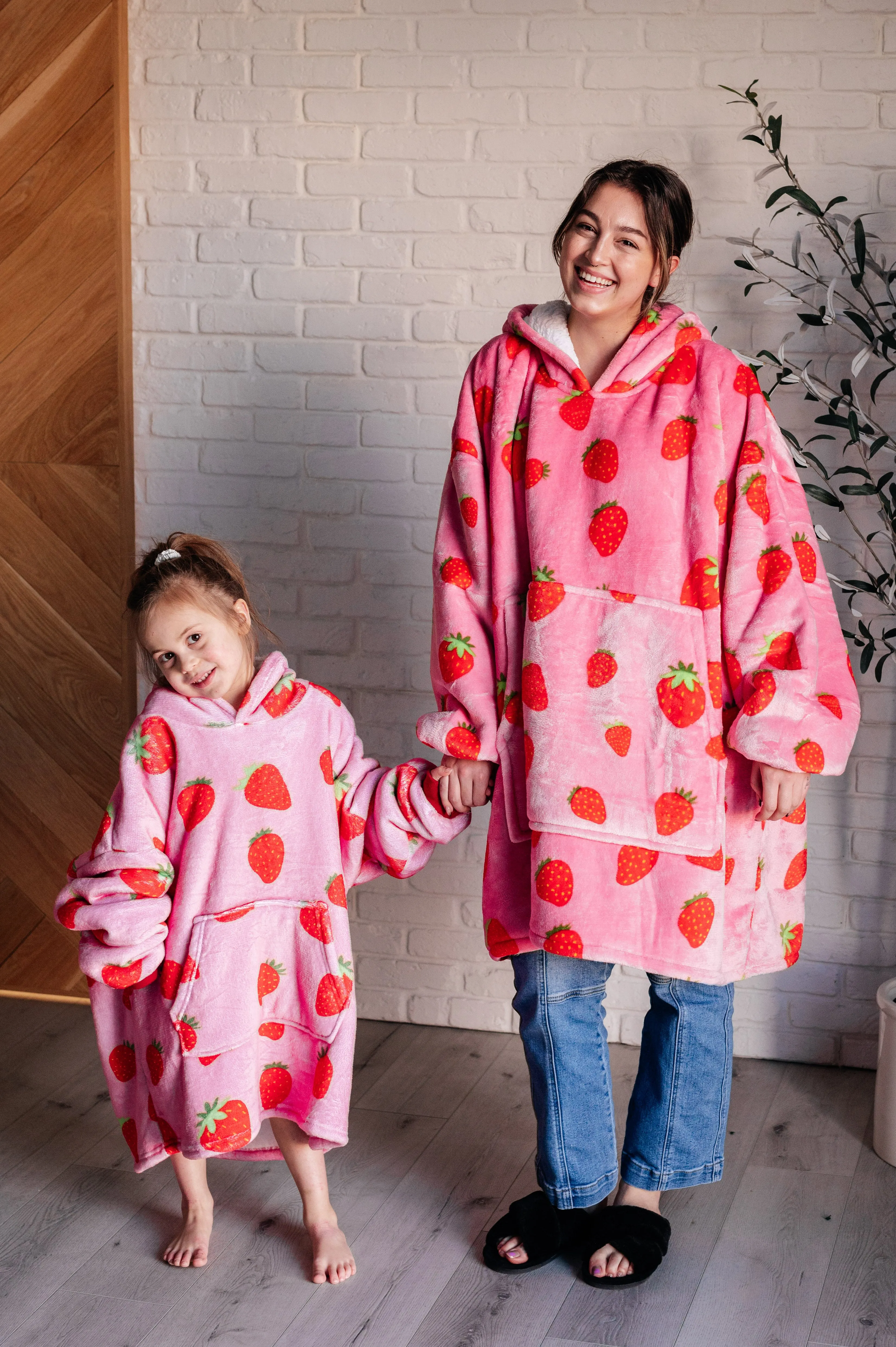 Oversized Blanket Hoodie in Strawberry sold by Charming Charlie product image thumbnail 3