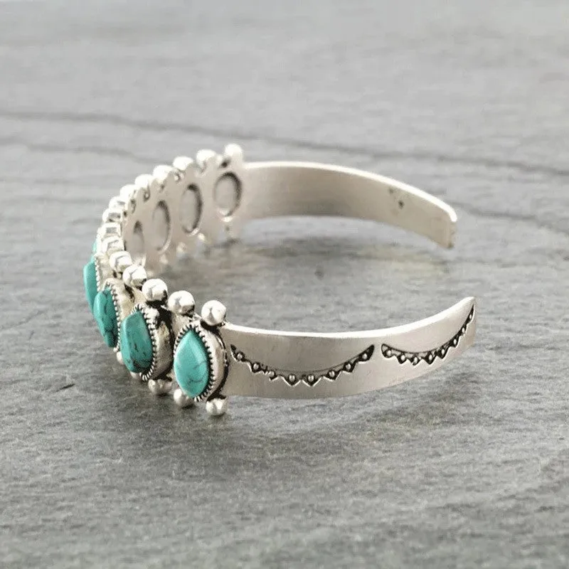 Artificial Turquoise Alloy Open Bracelet sold by Charming Charlie product image thumbnail 2