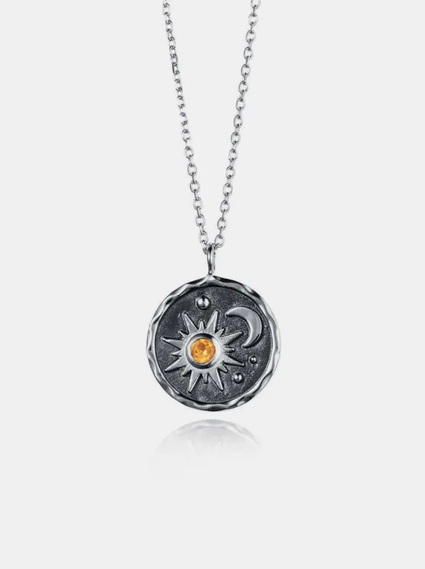 Alloy Inlaid Zircon Sun & Moon Necklace sold by Charming Charlie