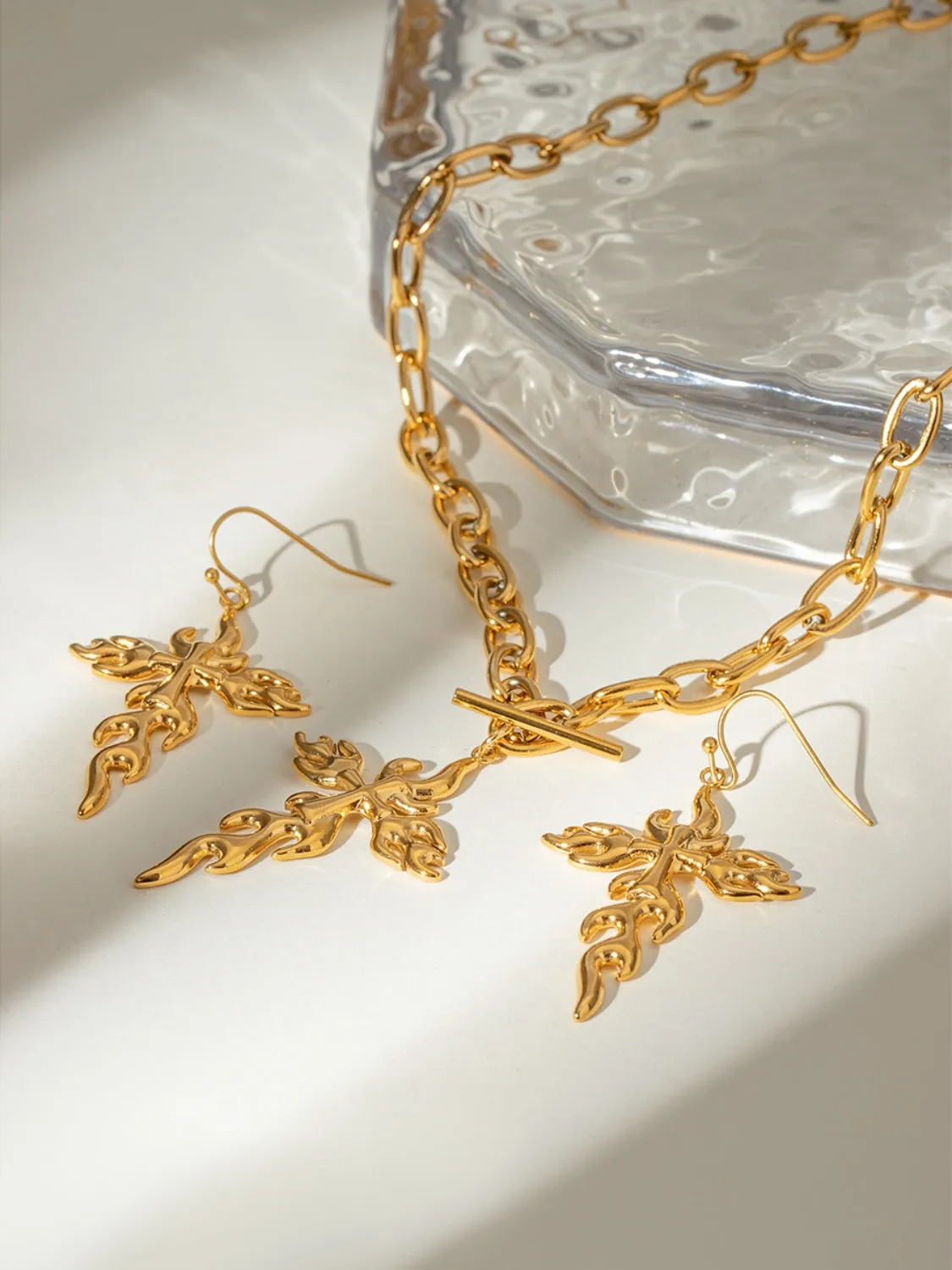 18K Gold-Plated Stainless Steel Cross Necklace sold by Charming Charlie product image thumbnail 5