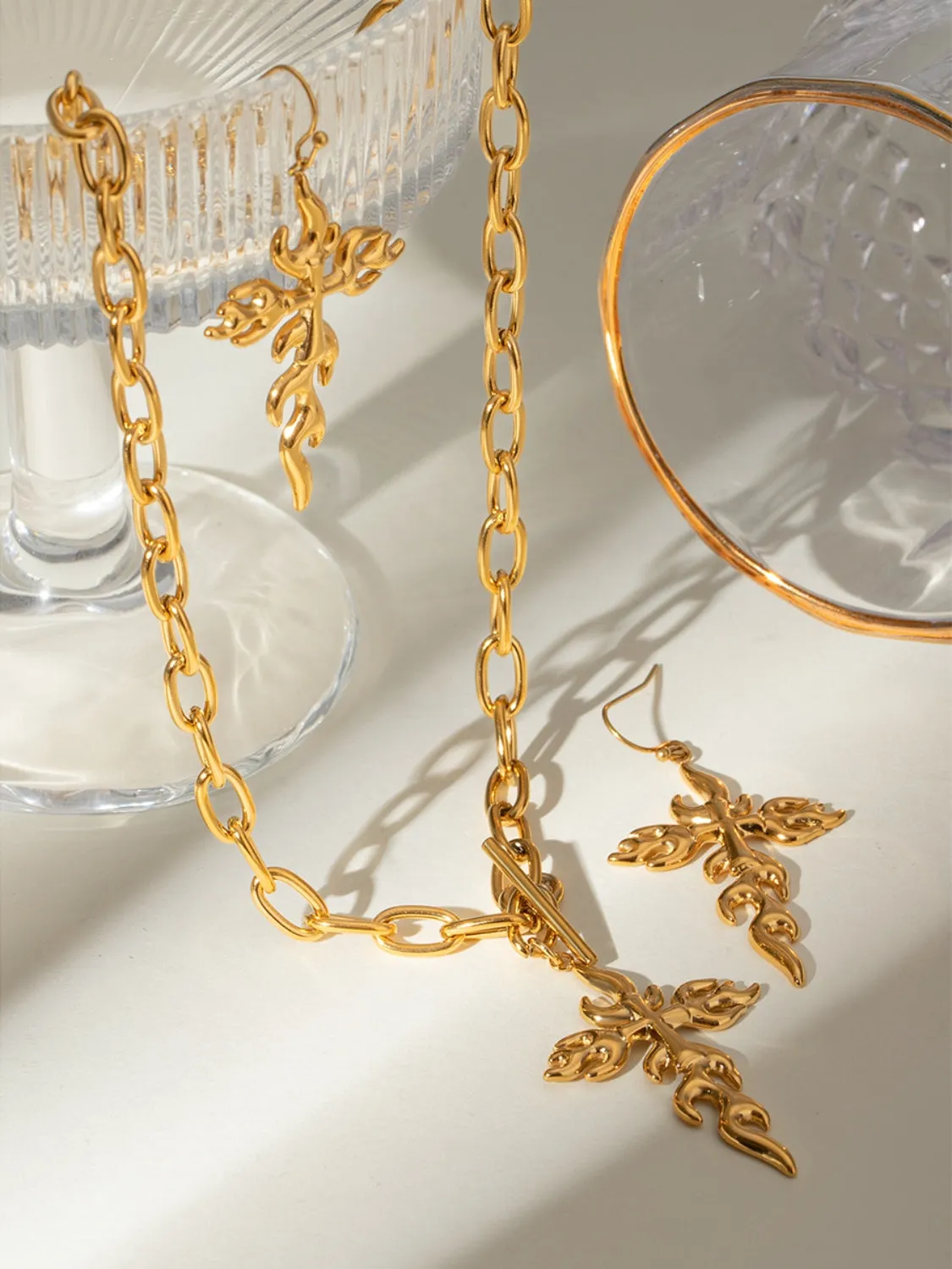 18K Gold-Plated Stainless Steel Cross Necklace sold by Charming Charlie product image thumbnail 2