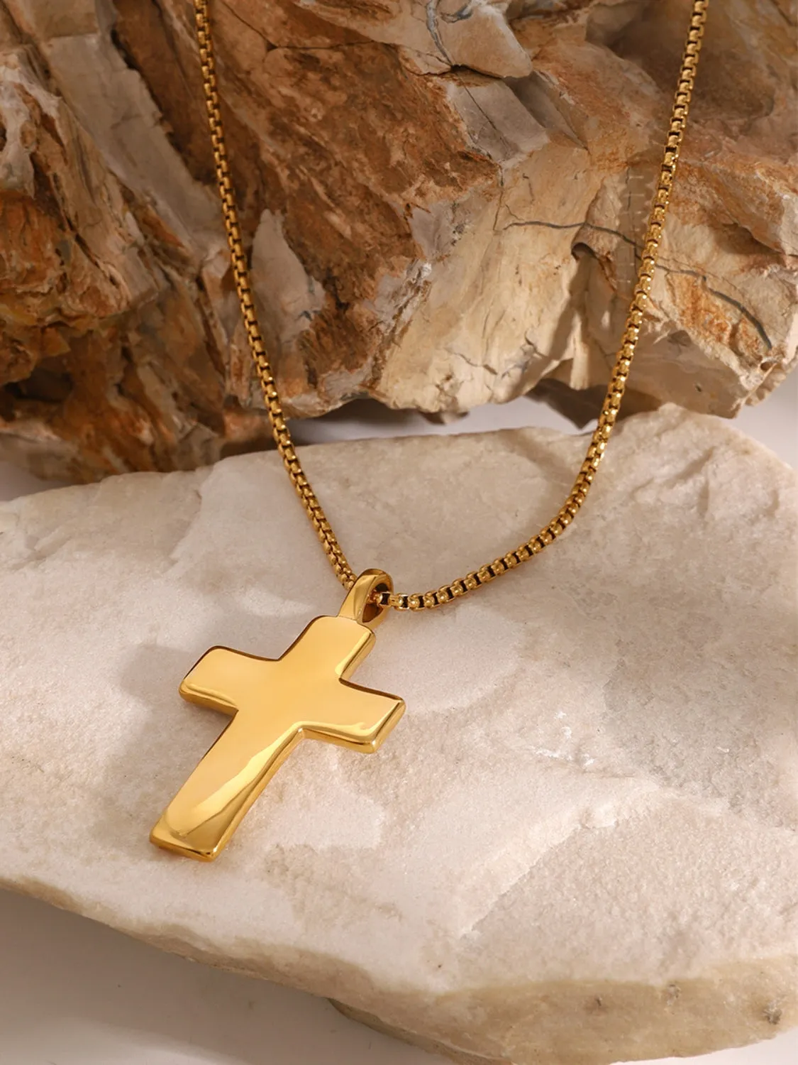 18K Gold-Plated Inlaid Zircon Cross Necklace sold by Charming Charlie product image thumbnail 2