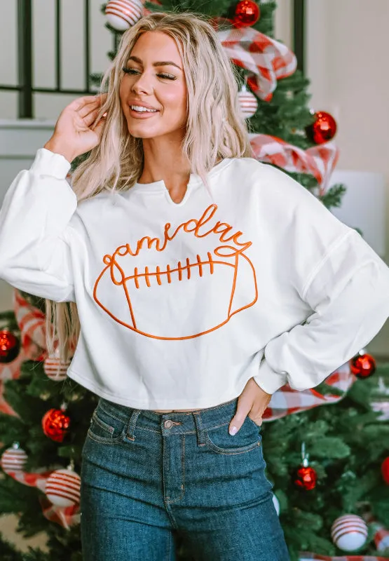 GAME DAY Football Notched Long Sleeve Sweatshirt sold by Charming Charlie product image thumbnail 3