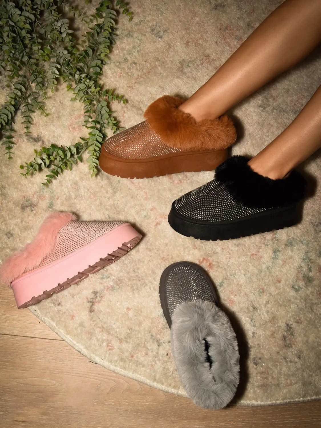 WILD DIVA Embellished Faux Fur Platform Booties sold by Charming Charlie product image thumbnail 2