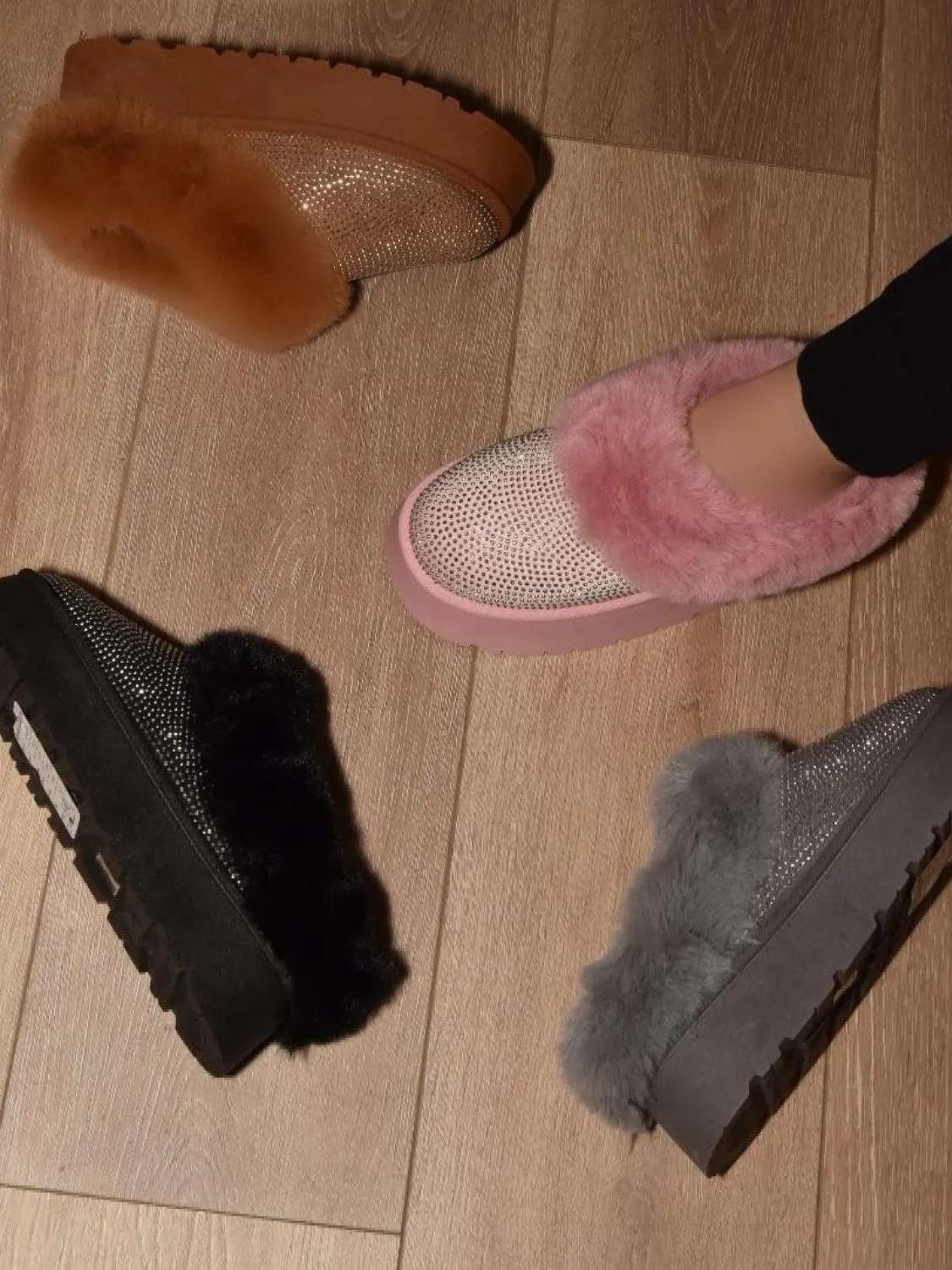 WILD DIVA Embellished Faux Fur Platform Booties sold by Charming Charlie product image thumbnail 3