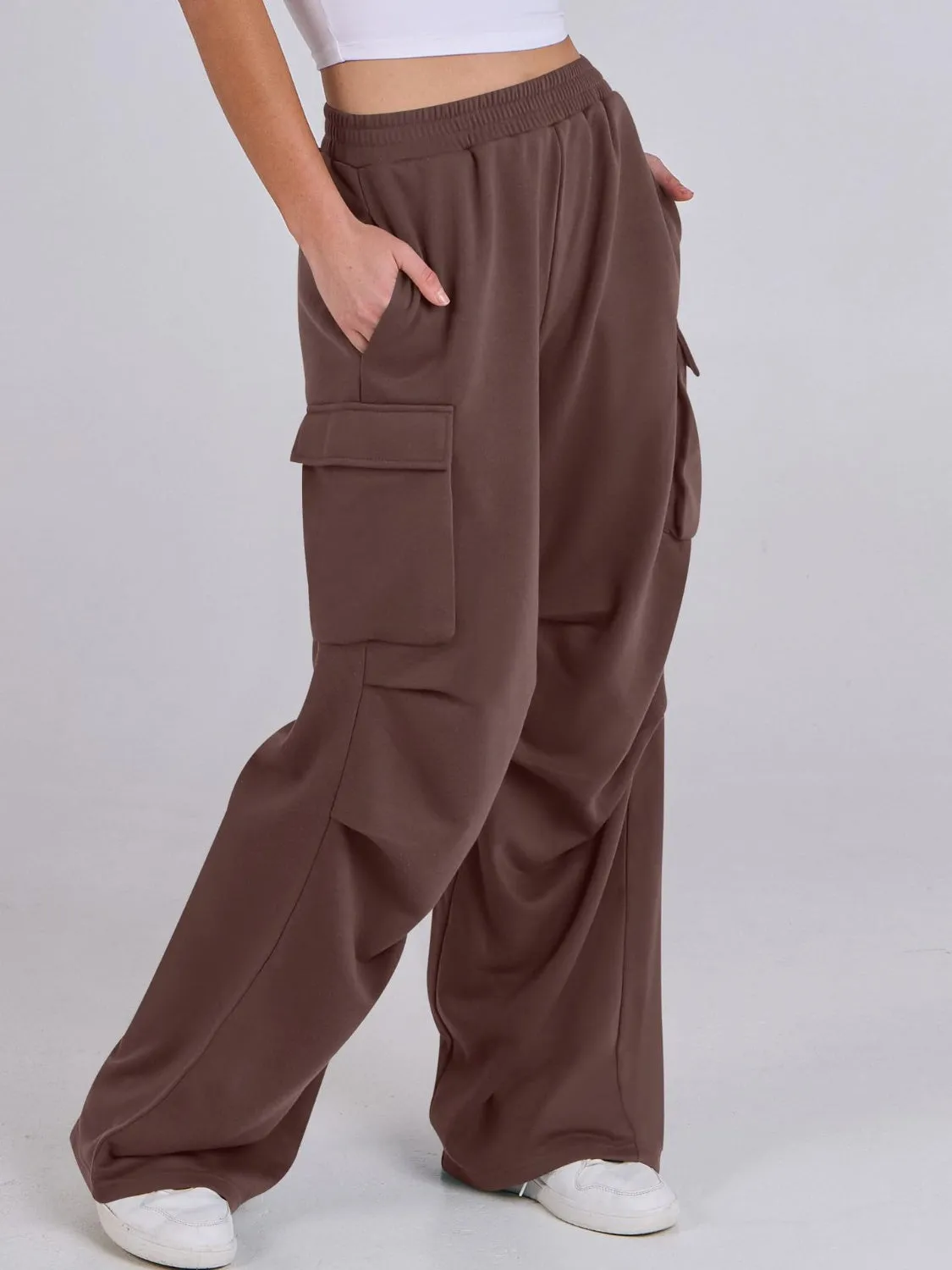 Elastic Waist Wide Leg Pants with Pockets sold by Charming Charlie product image thumbnail 3