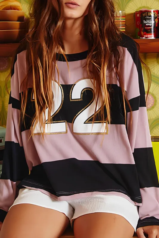 High-Low Color Block Round Neck Long Sleeve T-Shirt sold by Charming Charlie