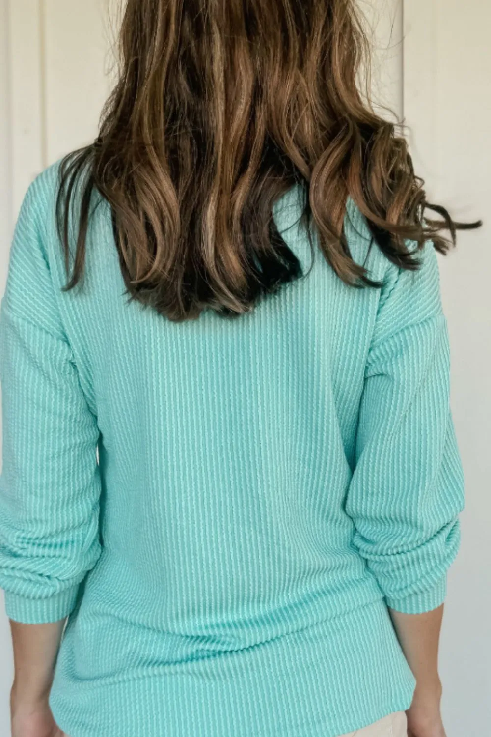 Corded Knit Round Neck Long Sleeve Top sold by Charming Charlie product image thumbnail 3