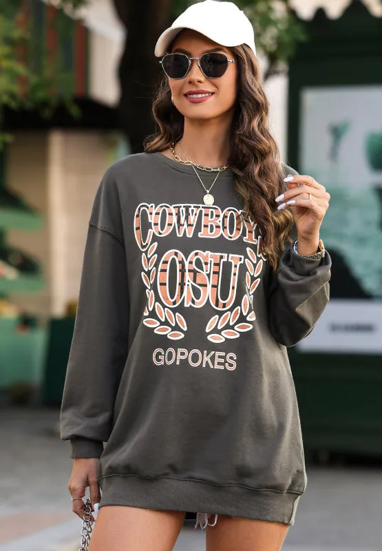 Letter Graphic Round Neck Long Sleeve Sweatshirt sold by Charming Charlie product image thumbnail 4