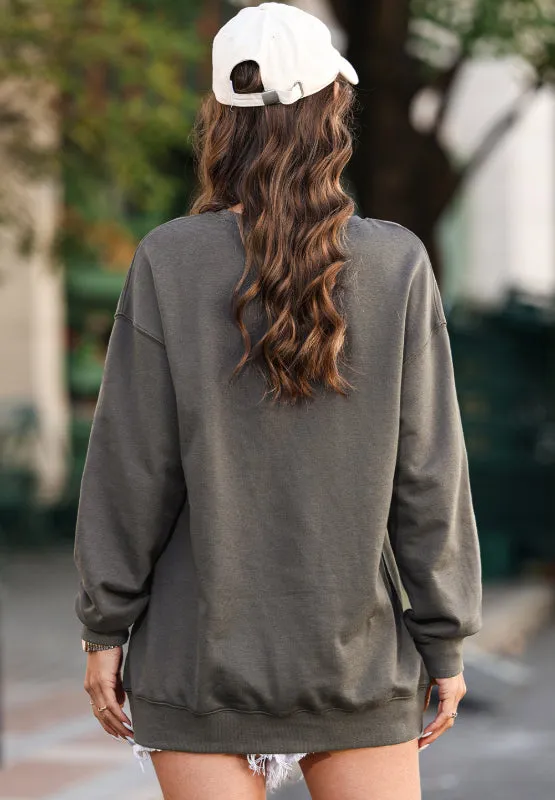 Letter Graphic Round Neck Long Sleeve Sweatshirt sold by Charming Charlie product image thumbnail 5