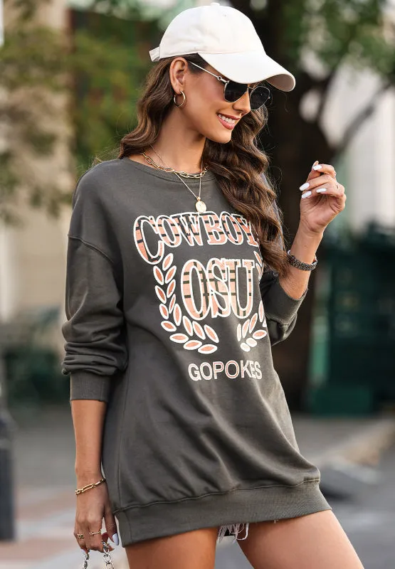 Letter Graphic Round Neck Long Sleeve Sweatshirt sold by Charming Charlie product image thumbnail 3
