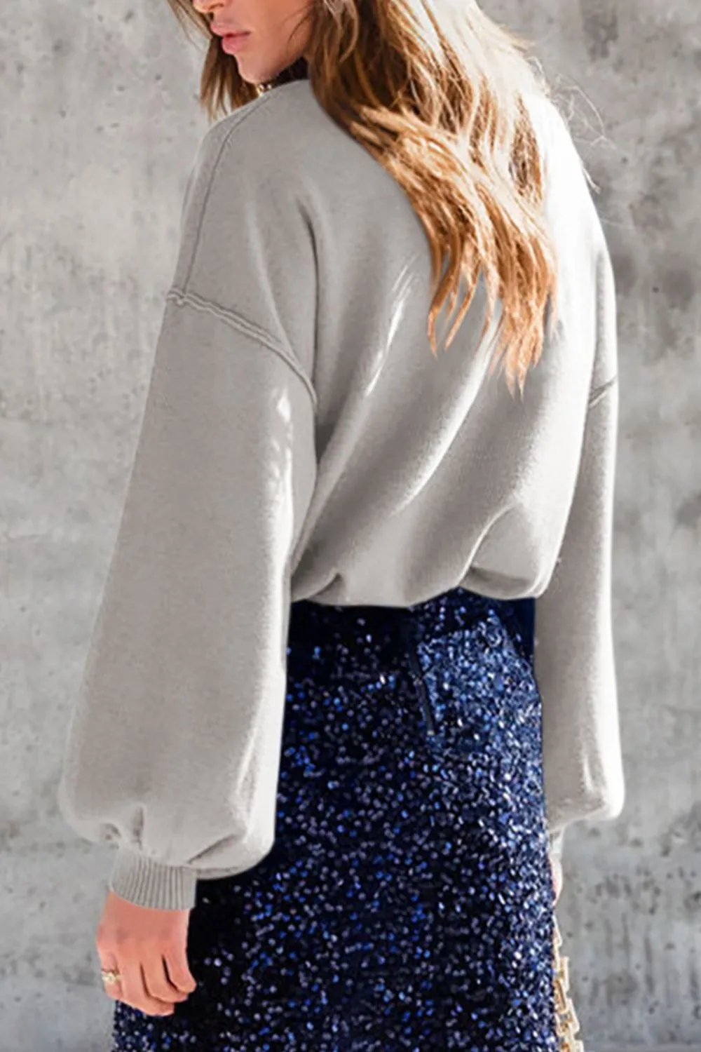 Mock Neck Dropped Shoulder Sweater sold by Charming Charlie product image thumbnail 4
