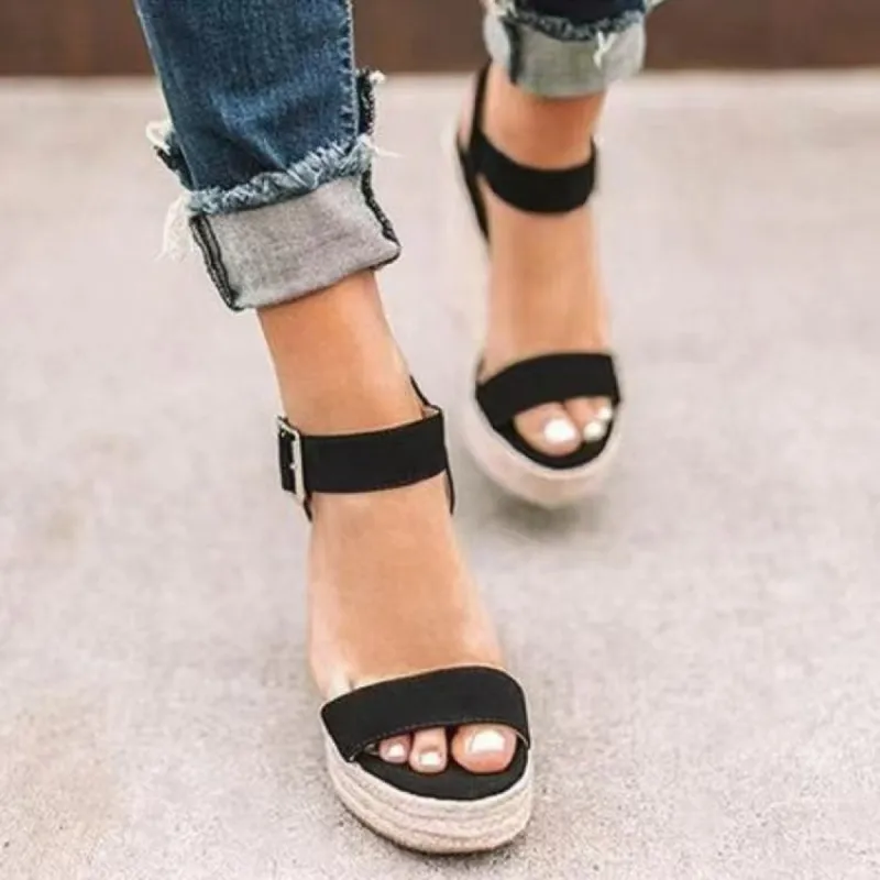 Open Toe High Heel Wedge Sandals sold by Charming Charlie