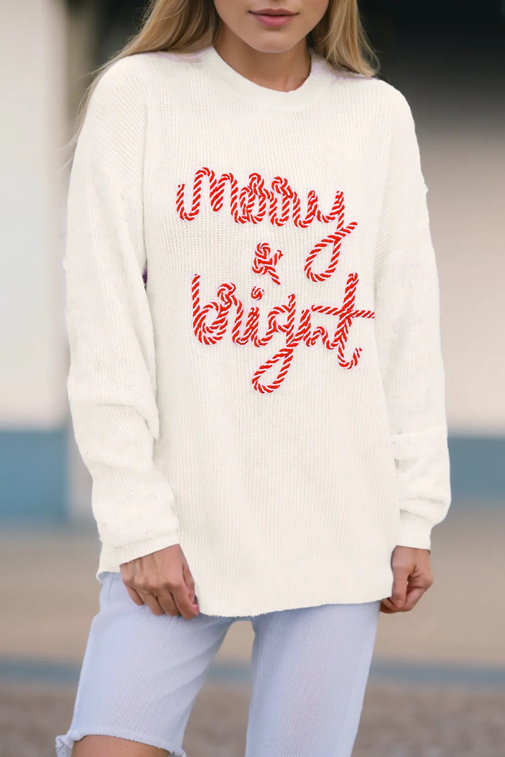 MERRY & BRIGHT Round Neck Sweater sold by Charming Charlie